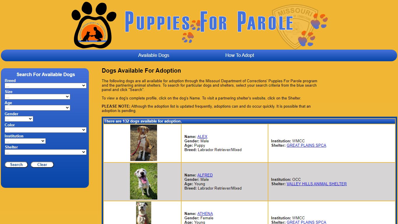 Puppies For Parole - web.mo.gov